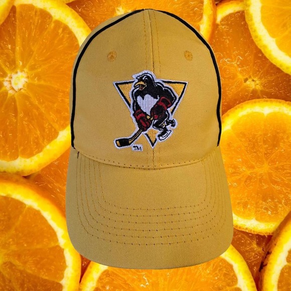 Pittsburg Penguins Yellow Adjustable Hook and Loop Hat Baseball Cap‎ - Picture 1 of 5